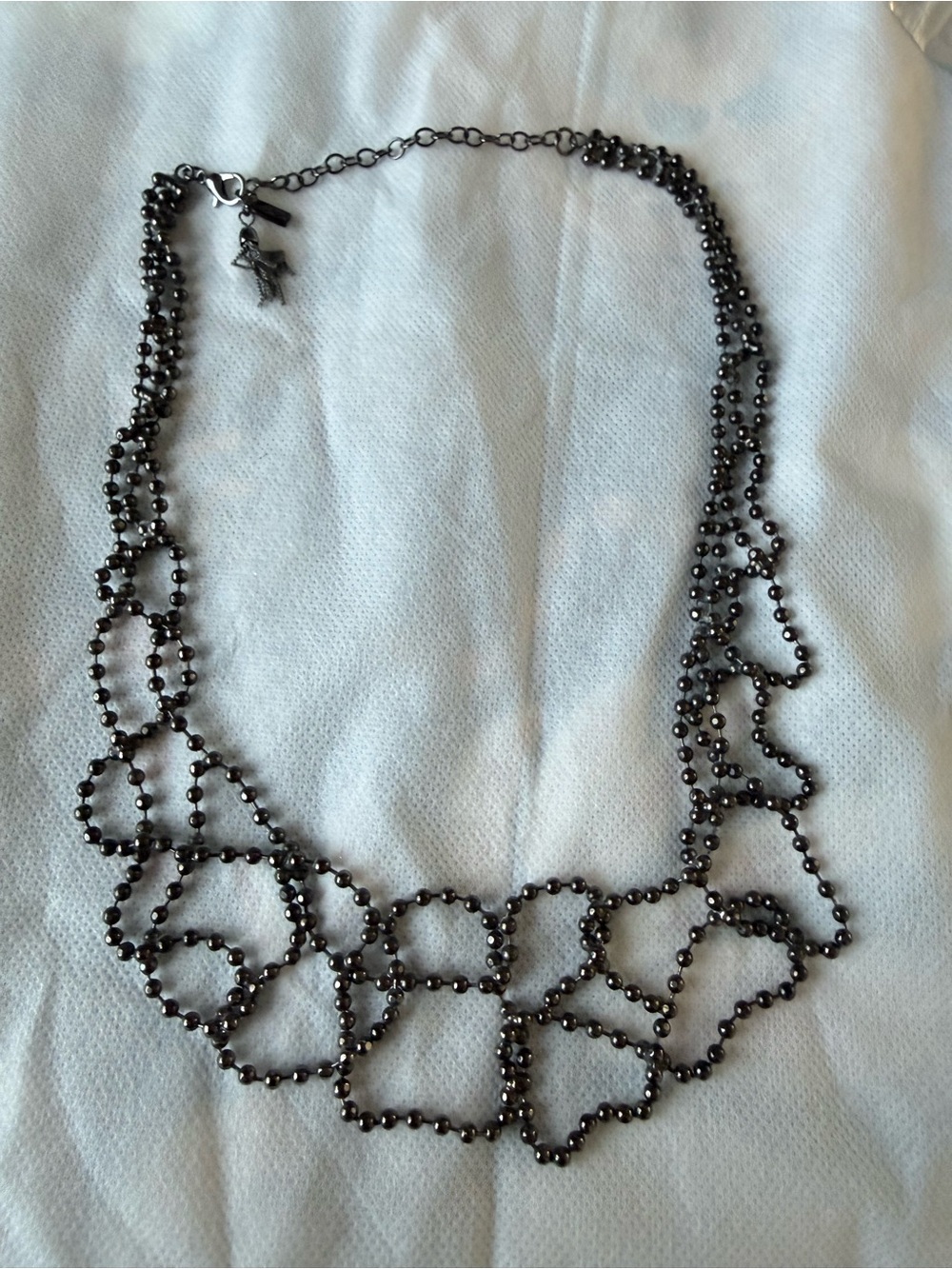Simply Vera Vera Wang Gunmetal Beaded Linked Necklace